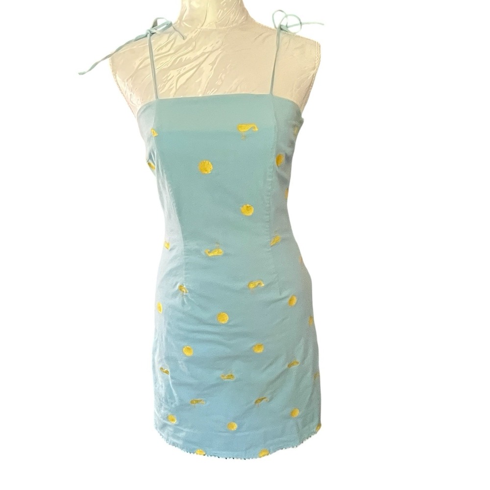 Vintage Lilly Pulitzer Blue and Yellow Mini Dress
